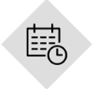 Terminmanagement-Icon: Kalender mit Uhr für Zeitplanung und Terminorganisation